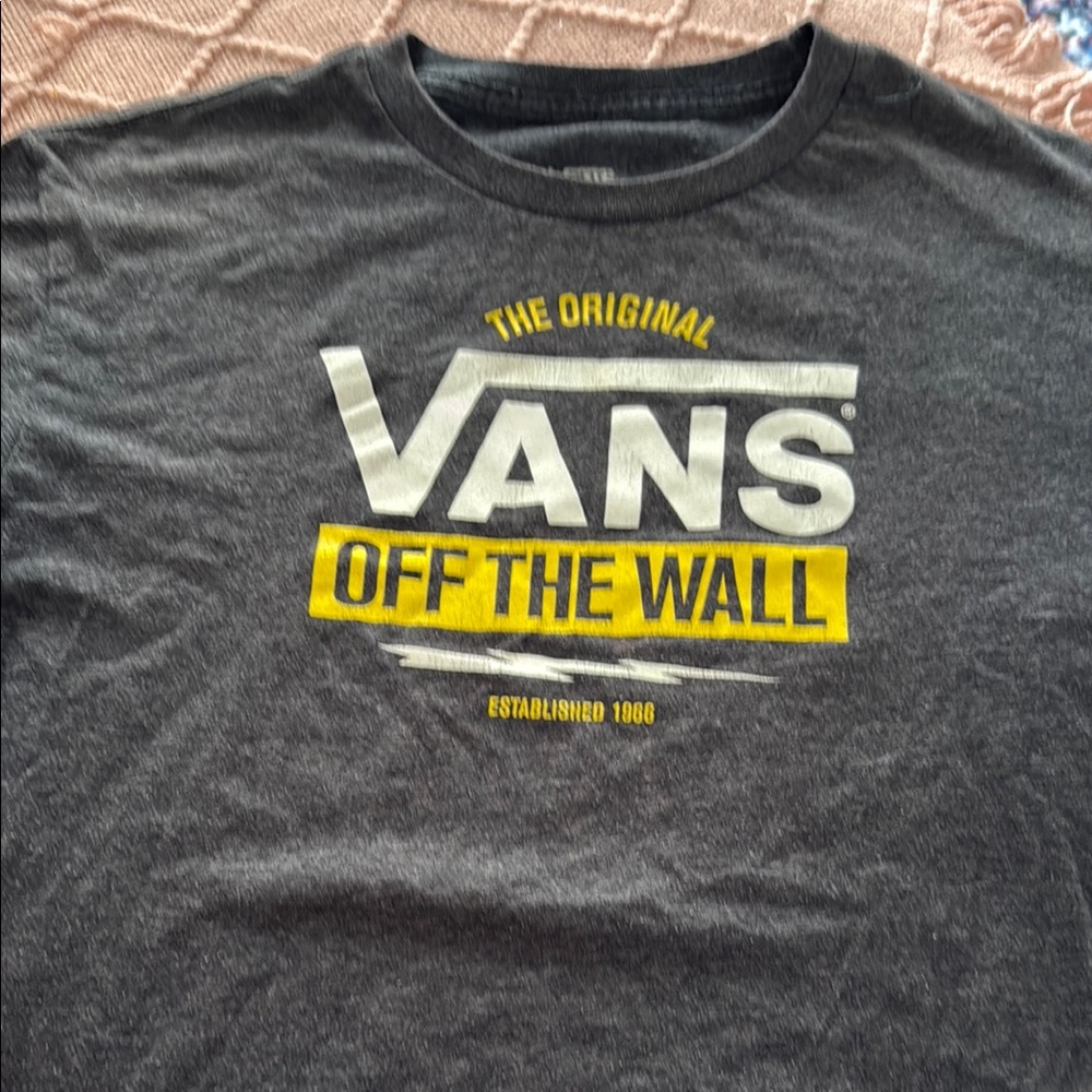 Vans Gray T-Shirt with Yellow Logo